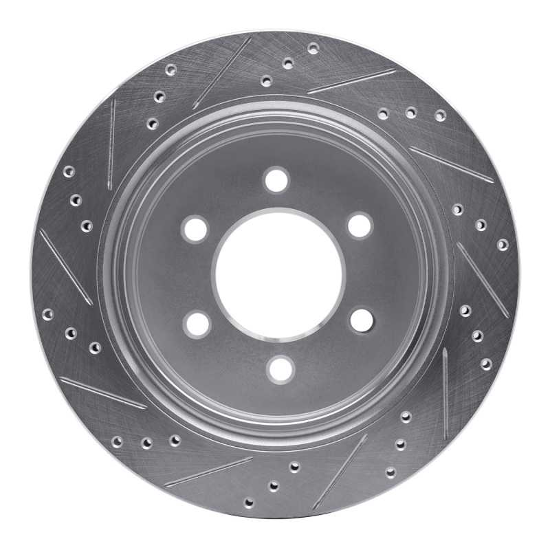 Ford F-150 Brake Rotor (1) - Rear Right - R1 Concepts - Drilled & Slotted - Silver - `15-`17